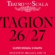 Immagine promozionale della stagione teatrale 26/27 al Teatro alla Scala, con dettagli sulla confere.